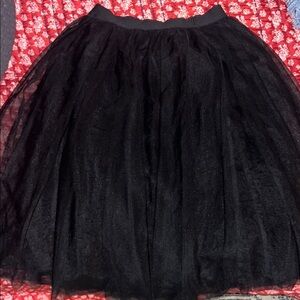 Haute Monde Black Ruffled A-Line Skirt